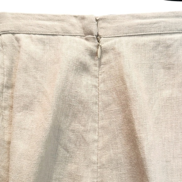 Linea by Louis Dell’Olio Size L 100% Linen Back Zip Stretch Waist Side Pockets - Picture 3 of 9